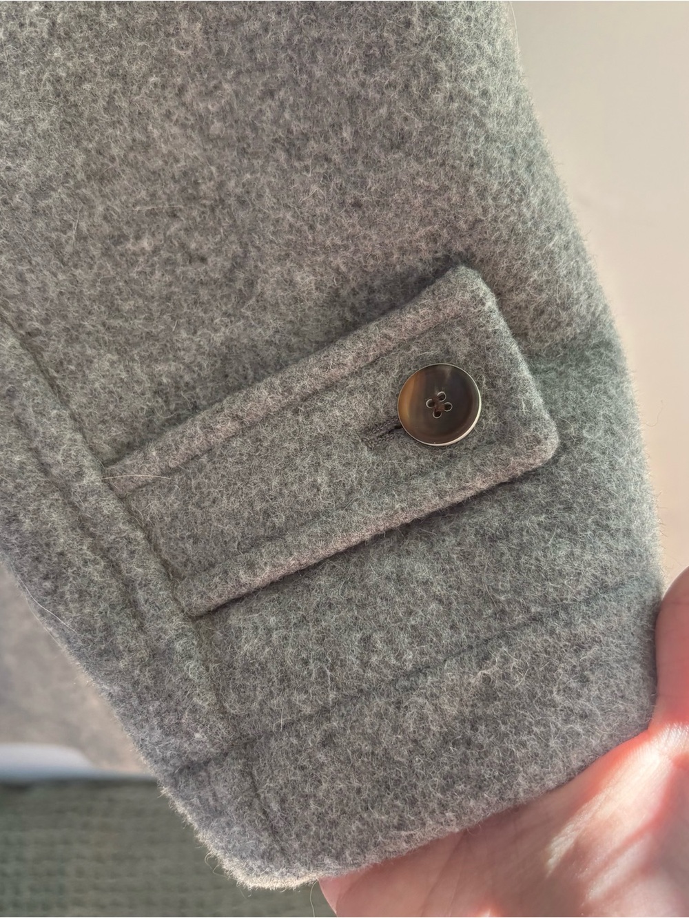 Dearest Gray Wool Duffle Coat Hooded Toggle Jacket Size M - Picture 10 of 10